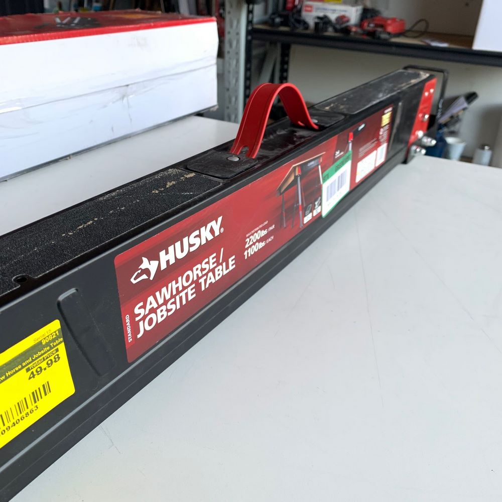 28.7 in *41.1 in steel saw horse and jobsite table 28.7 in *41.1 in steel saw horse and jobsite table